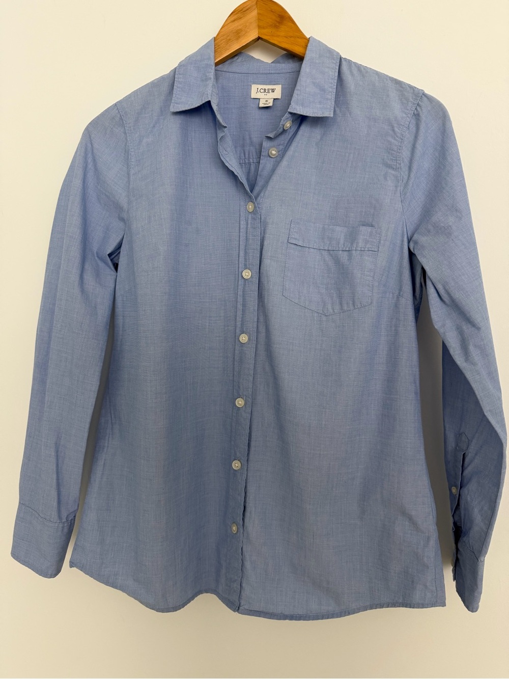 J. Crew Light Blue womens Casual Button-Down Shirt 100% Cotton